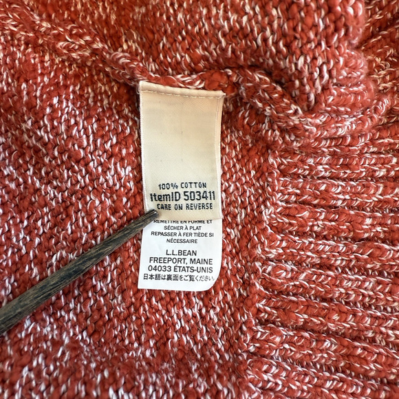 L.L. Bean Cotton Ragg Sweater Womens Size L petite Crewneck Pullover Outdoors - Picture 5 of 7